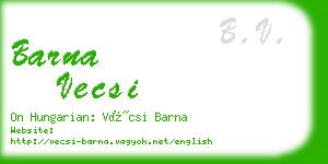 barna vecsi business card